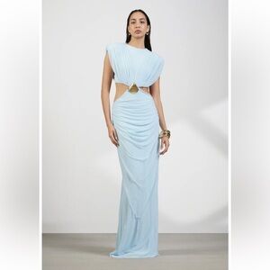 DEME BY GABRIELLA Lyra Maxi Dress in baby blue, s